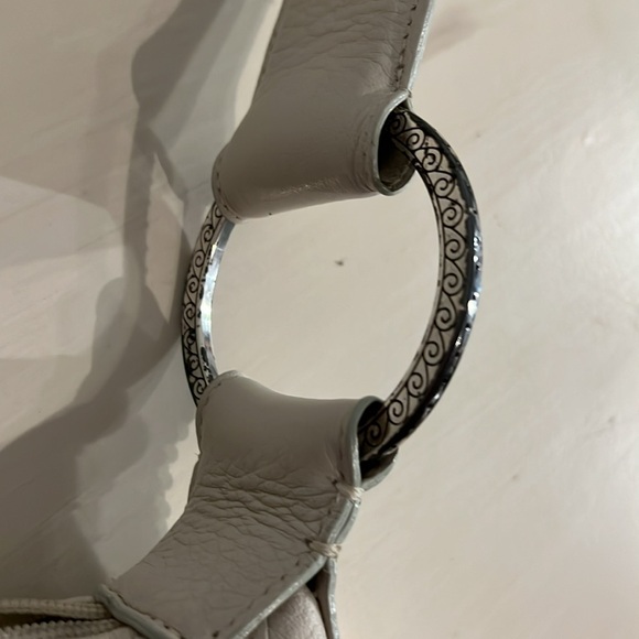 Off-white Brighton leather shoulder bag with silver stud detail - Picture 9 of 15